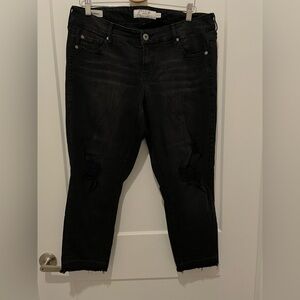 Torrid Black Cropped Distressed Jeans Sz 12R